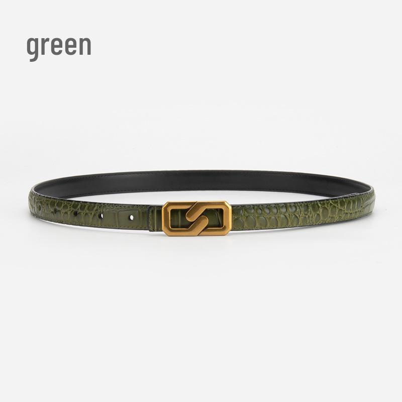 

Женский ремень из натуральной кожи с узором крокодила - Модный, универсальный аксессуар для джинсов и юбок, Нишевый дизайн 105cm