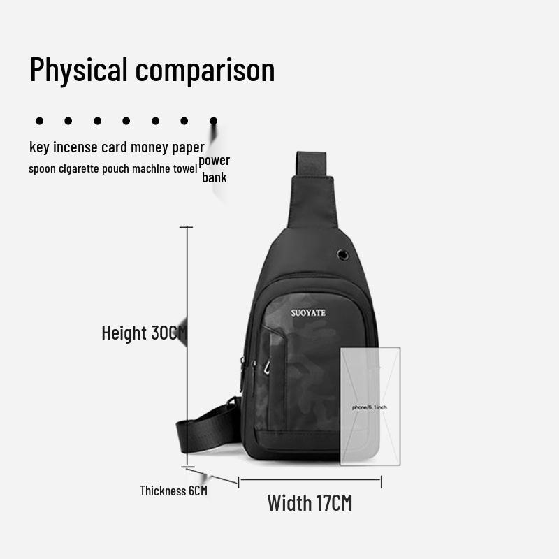 Men's Camouflage Oxford Cloth Crossbody Chest Bag - 2025 Summer Sports Backpack