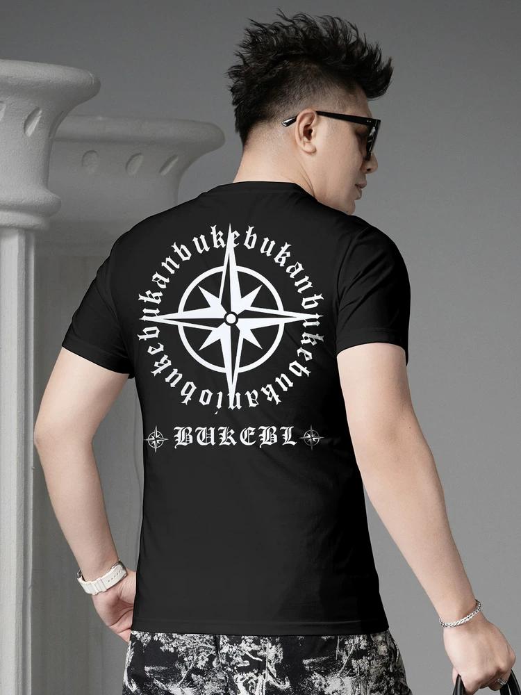 Ozhouzhan 2025 Summer New Men's Letters Print Half Sleeve T-shirt Trendy All-Match Casual Short Sleeve Top Men