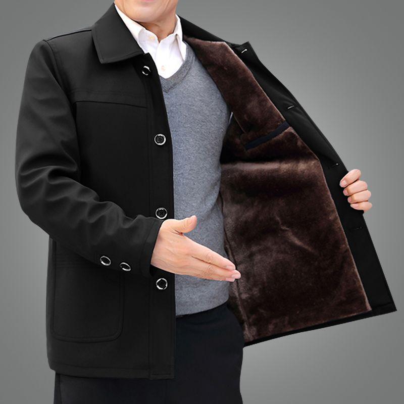 

New Winter Collection: Men s Velvet-Lined Cotton Jackets for Middle-Aged & Elderly 4XL 185-200 kg