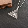 Vintage Stainless Steel Triangle Pendant Viking Celtic Knot Necklace Jewelry