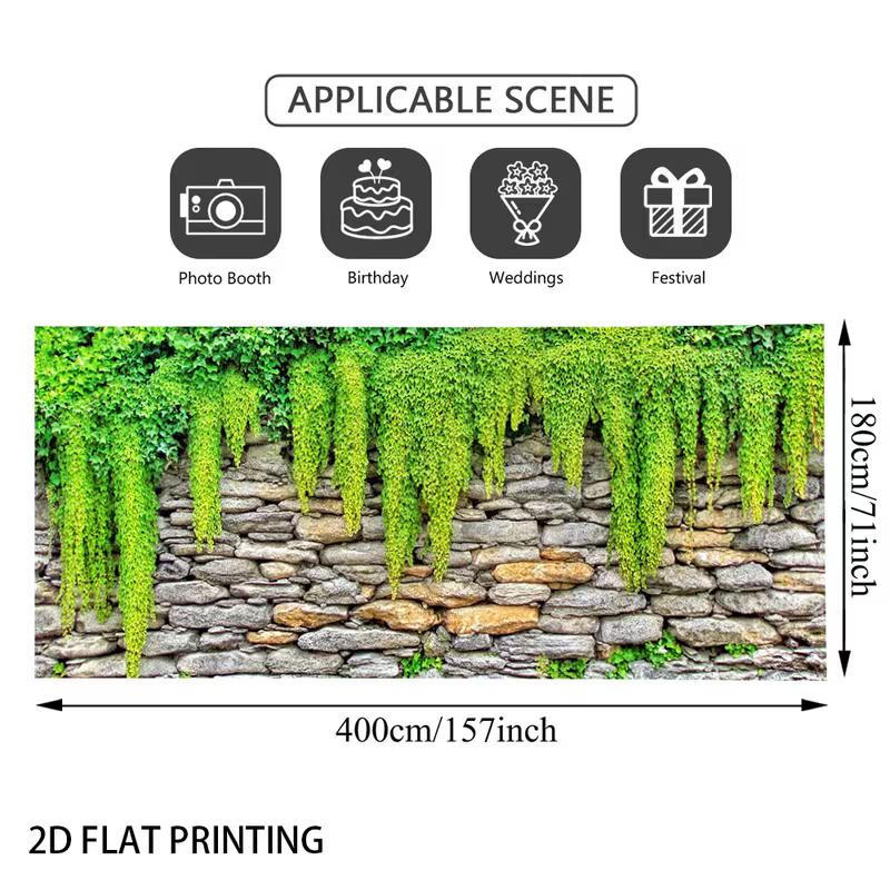 Country Garden Cascading Ivy Rough Cobblestone Photo Background 47.2x31.5inch/120*80cm