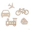 50 Pieces Blank Wood Bike Ship Car Train Plane Wooden Shapes Plaque Embellishment Tags for Kids
