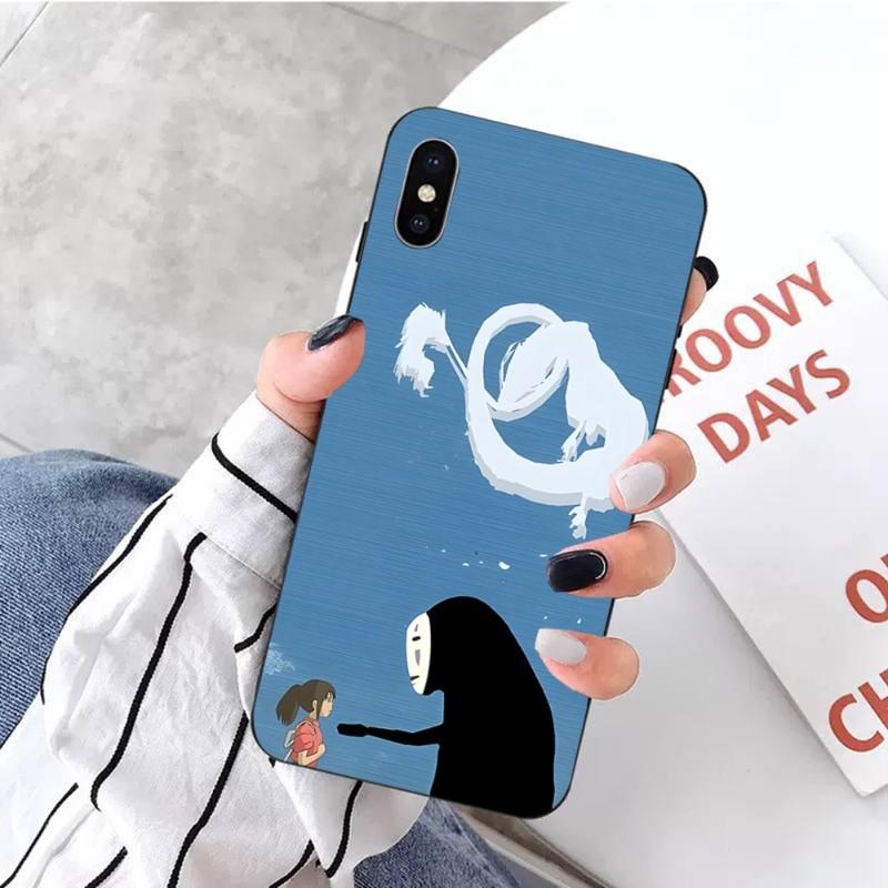 Studio Ghibli Spirited Away She Phone Case For IPhone 14 13 12 11 XS X 8 7 6 Plus Mini Pro Max SE 2022 Soft Black Phone Cover
