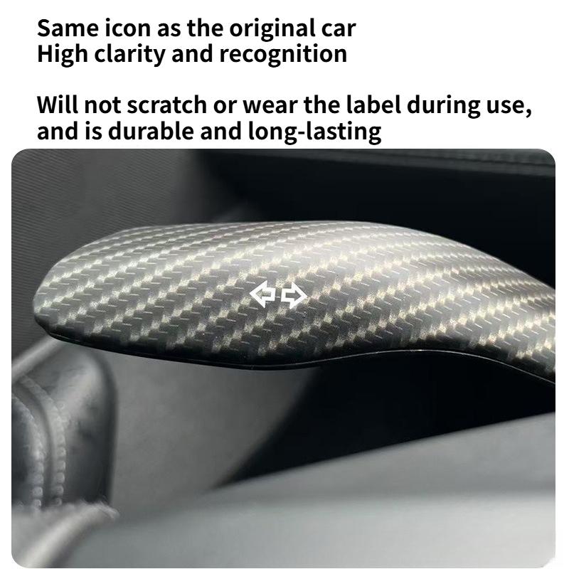 For Tesla Model Y Juniper 2025 ABS Carbon Fiber Steering Wheel Panel Button Trim Sticker Gear Lever Trim Interior Accessories