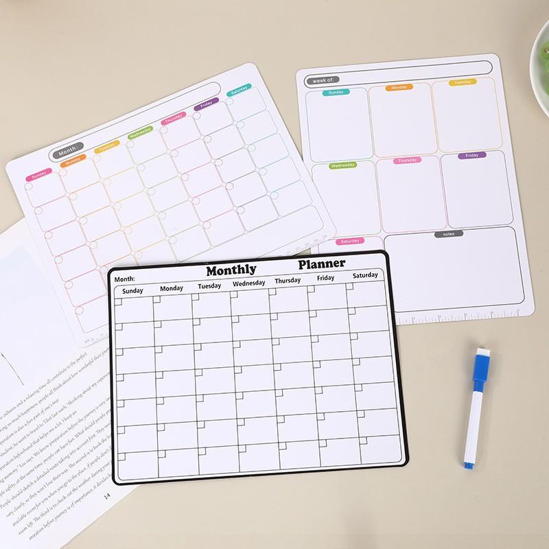 1/1PC Magnetic Refrigerator Dry Erase Calendar Monthly Planner Whiteboard Calendar Message Board Kitchen Fridge Decor Memo Pad