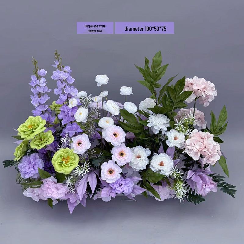 Champagne Aisle Flower Row for Chinese Wedding Stage Decor - Artificial Wedding Flowers