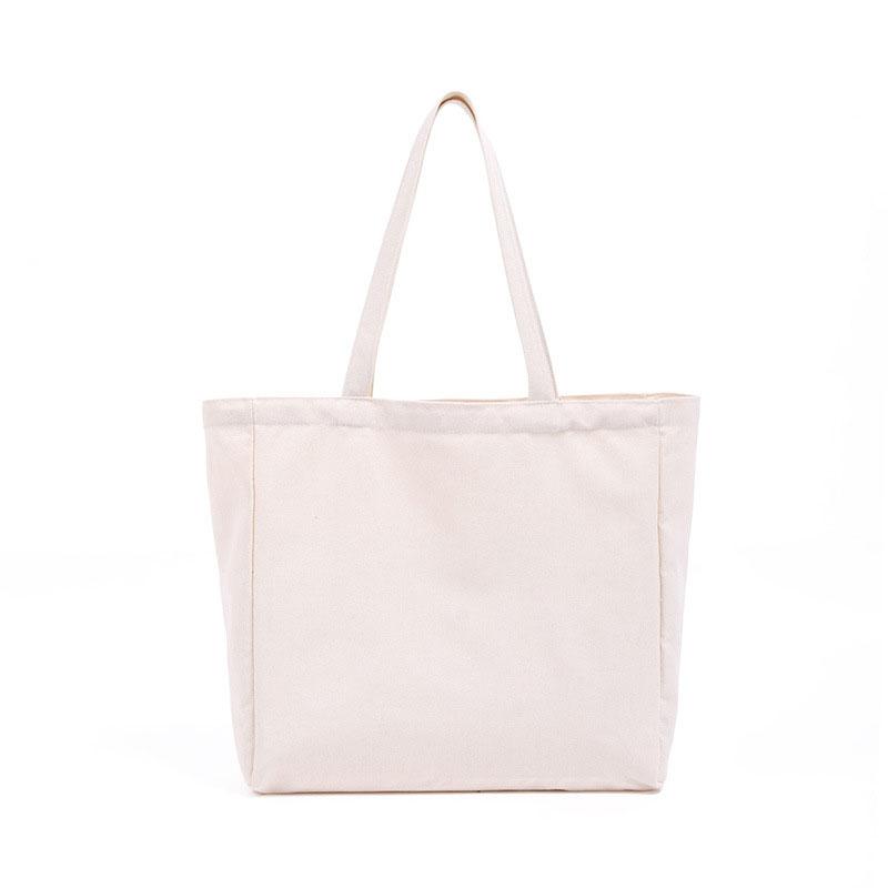 Canvas Shopping Bag Portable Folding Tote Bags Handbag for Outdoor Travel Women Shoulder Bag Reusable Shopper Storage Bag Pocket