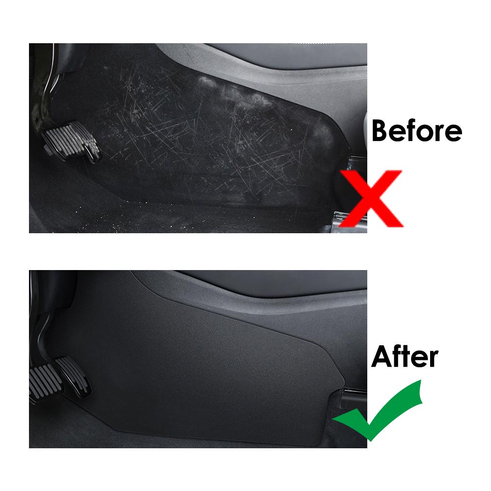 2pcs Car Central Control Two Side Fuzzy Surface Anti Kick Pad For Tesla Model Y Dirt Resistant Mat Easy Clean Parts