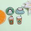 Cat On Coffee Cup Ice Cream Enamel Pin Funny Brooch Cartoons Badge For Bags Jeans Hoodies Denim Lapel Pin Jewelry Kids Best Gift