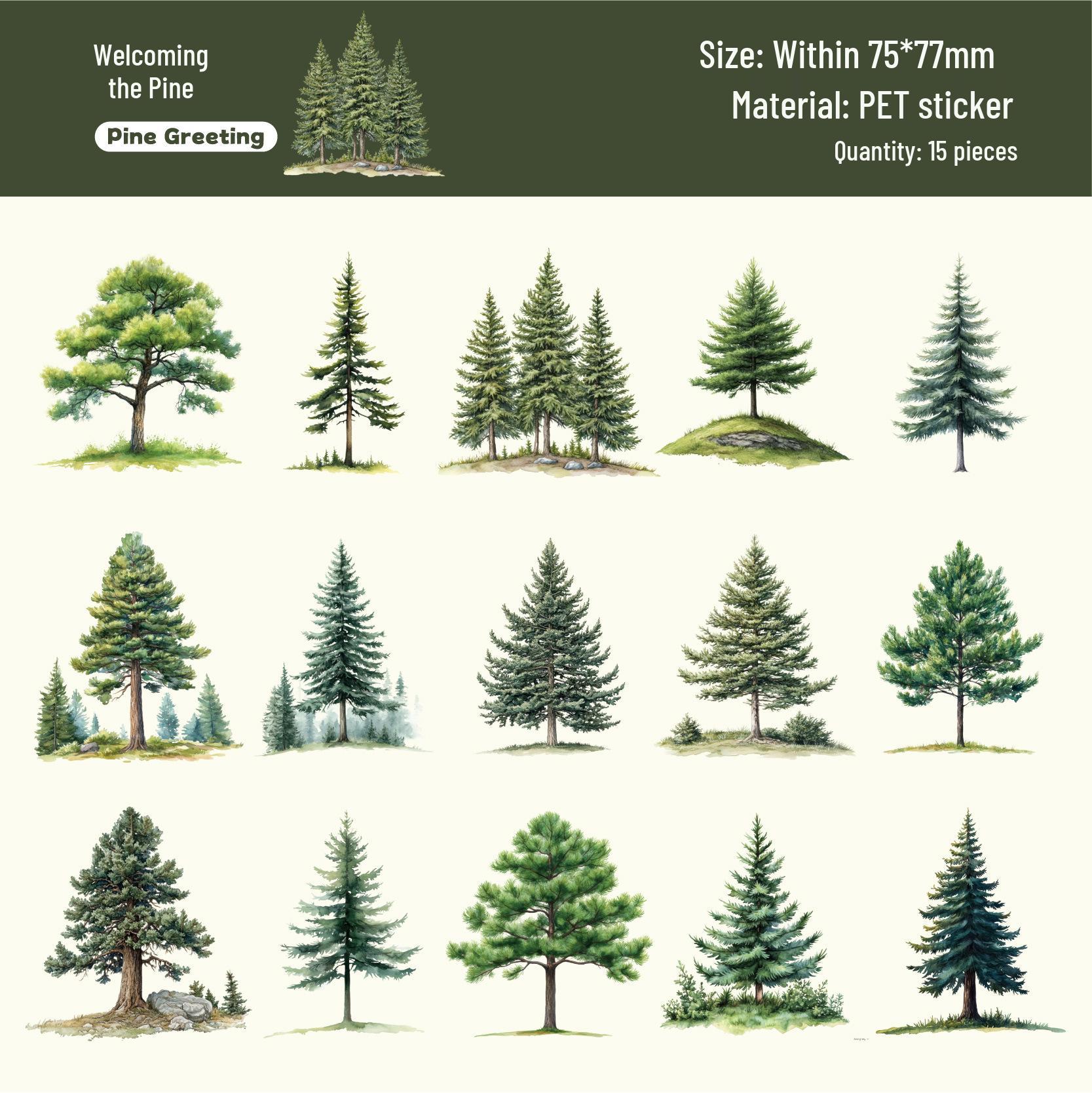 

Retro Story Branch Series: Forest Plant Journal Sticker Pack, 6 Types for Decoration and Collage.