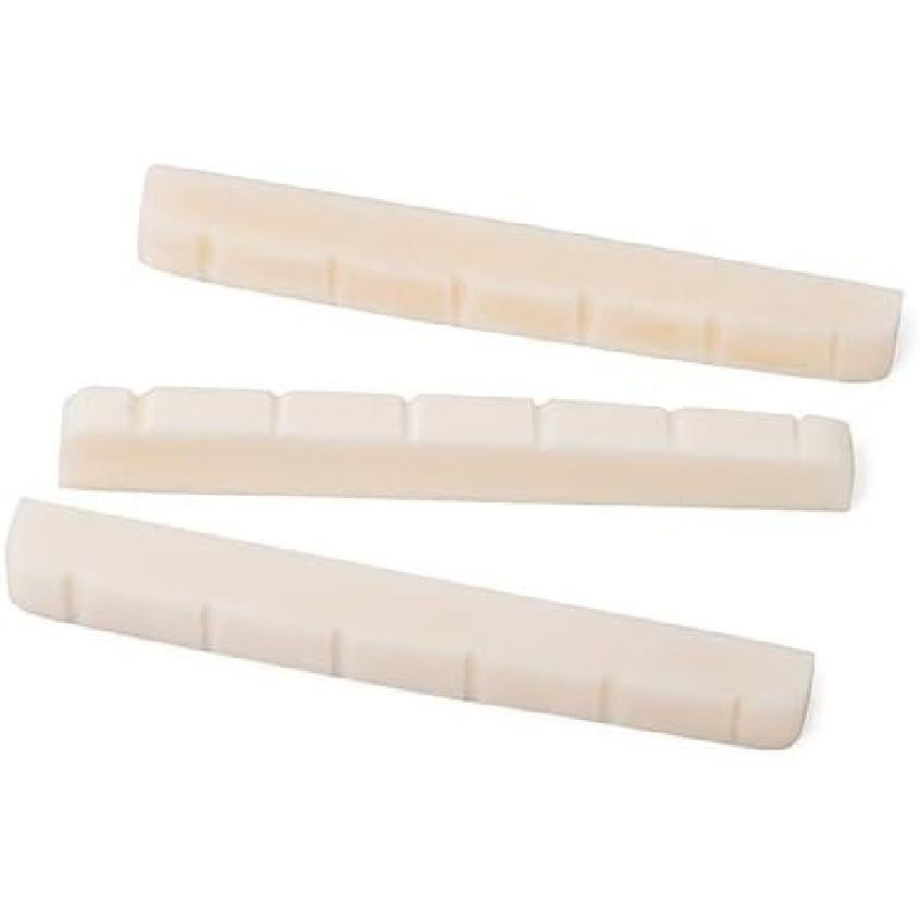 Alnicov 42MM Unbleached Pure Bone Nut Guitar Slotted Bone Nut For Strat Tele Electric Guitar 42X3.5MM