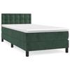 3141512 vidaXL Lit à sommier tapissier et matelas Vert foncé 80x200 cm Velours