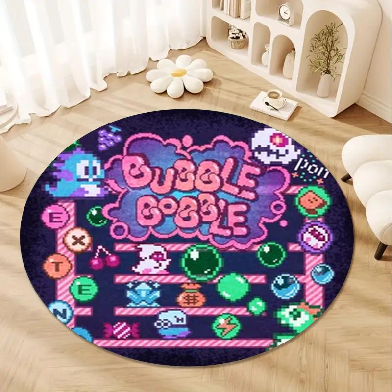 Bubble Bobble Round Area Rug,Carpet Rug for Living Room Bedroom Sofa Playroom Decor,Non-slip Floor Mat41