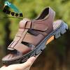 2025 Sommer Sandalen Herren Weichsohle Zehenfrei Strandschuhe Atmungsaktiv und Vielseitig Mittelalterliche und Ältere Vaterschuhe Sandalen