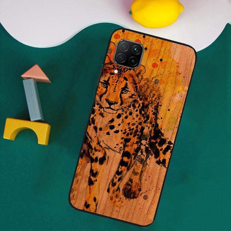 Hirsch Löwe Elefant Holz Tier Für Huawei Nova Y61 Y91 Y73 Y72 Y70 Y60 Y90 12s 12i 11i 8i 9 10 SE P30 P40 Lite P60 Pro Hülle