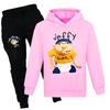 Anime Jeffy Puppet Clothes Kids Pullover Sweatshirts+Pants 2pcs Sets Boys Cartoon Tracksuit Children Clothing Baby Girls Outfits