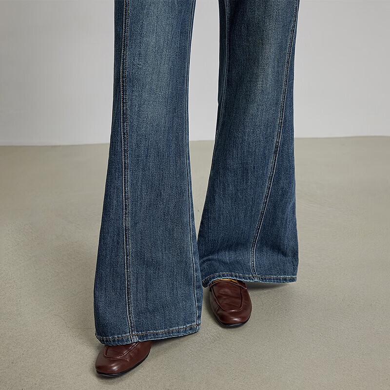 Chuyu Women's Deconstructed Patchwork Flared Jeans