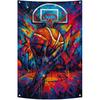 Ejovpie Funny Pirational Basketball Theme Wall Art Flag With 4 Grommets Graffiti Sports Decor 2X3 Feet For Living Room Bedroom Office (Q8)