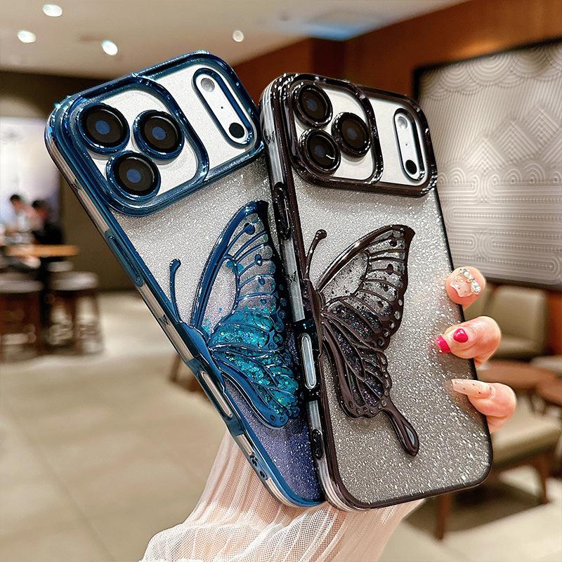 Neue Treibsand Schmetterling Galvanisierte Glitzerhülle für iPhone 17 Pro Max & iPhone 17 Air