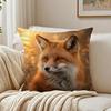Fox Face Forest Animal Pillow Case Breathable Organic Short Plush Cushion Covers Machine Washable WrinkleResistant Soft Durable
