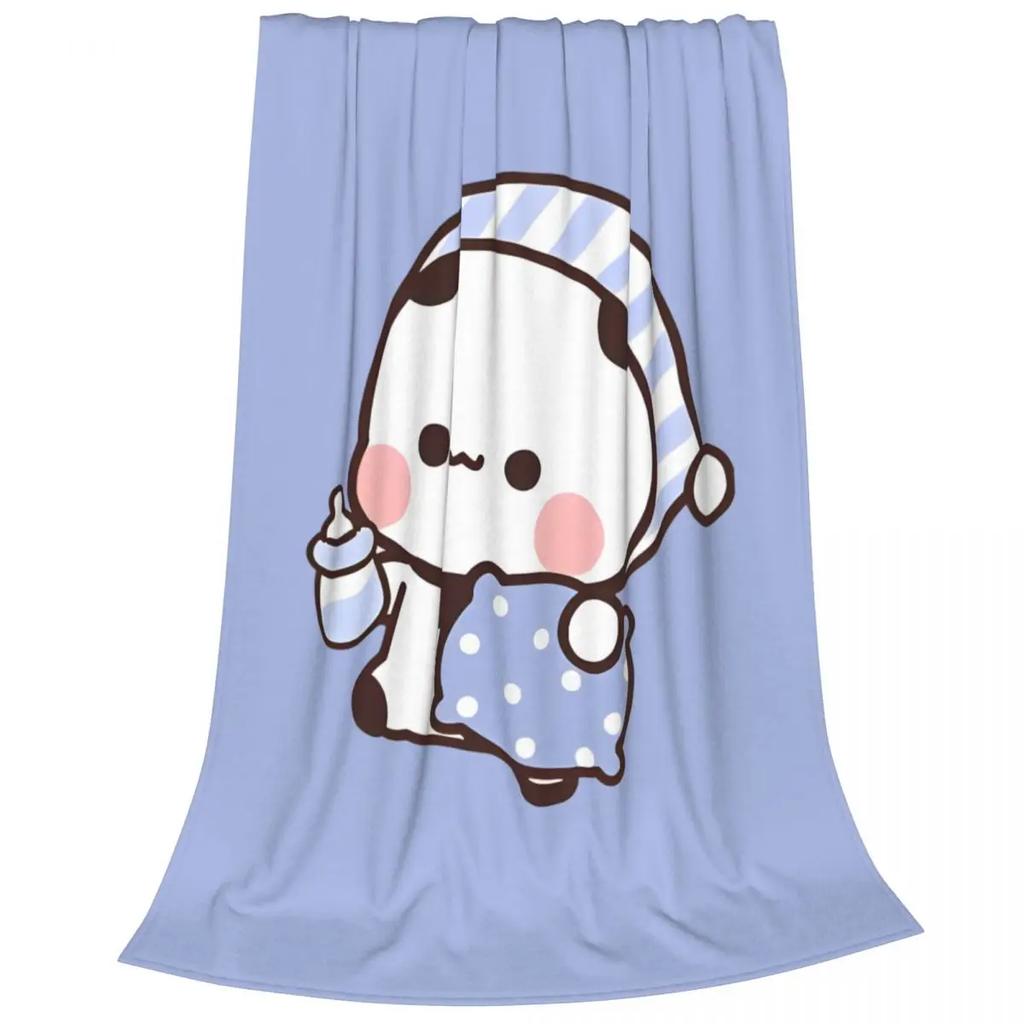 Koc Flanelowy Miś i Panda Bubu Dudu Kreatywne Pledy na Łóżko Sofę Kanapę 125*100cm