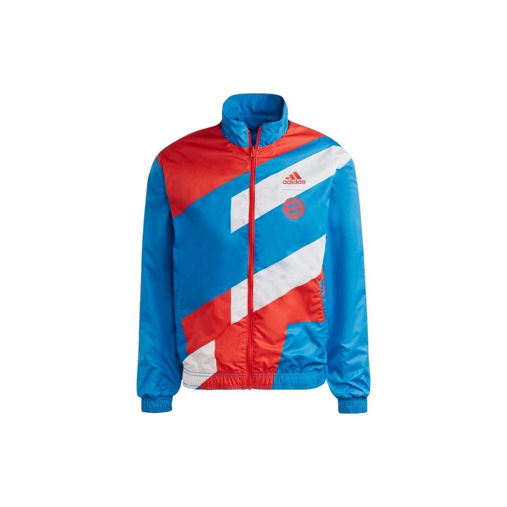 Adidas Striped Logo Print Reversible Jacket Men Outerwear Bright-Royal-Blue HT8834