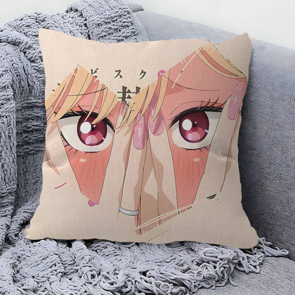 MMy DressUp Darling Anime Pillow Covers Cartoon Sofa Decorative Home Doublesided Printing Short Plush Cute Cushion Cover