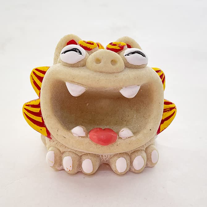 Kubakasaya Shisa Figur, Okinawa Souvenir, Eingangsbereich, Ying Shisa, Glücksbringer, Feng Shui, Schutz vor Bösem, Glücksbringer, Ryukyu