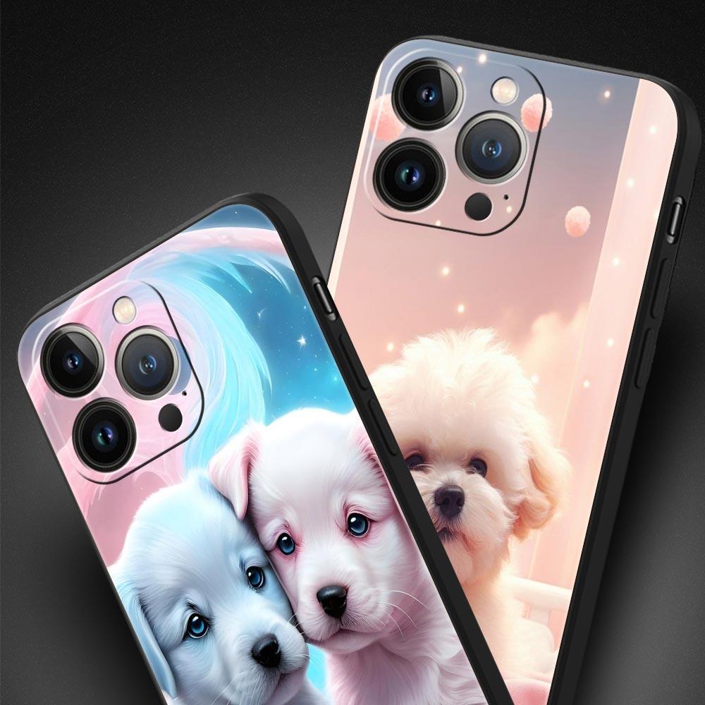 Cute Little Dog Phone Case Cover for iPhone 17 16 15 14 13 12 11 Pro Max 17 Air Plus Shockproof Soft TPU Shell Fundas Capas Bags