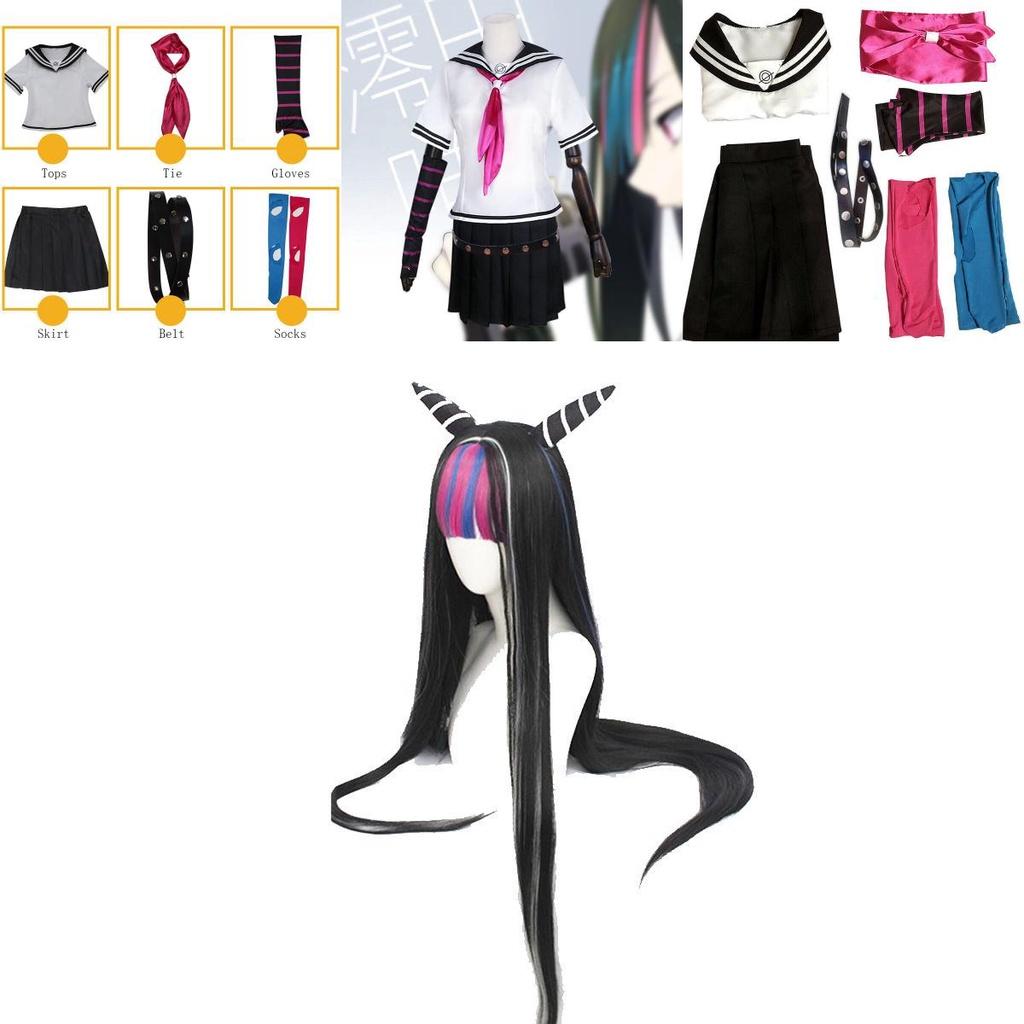 Danganronpa Ibuki Mioda Cosplay Costume Set Stylish Uniform Dress And Wig Combination