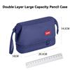 Simple Oxford Cloth Pencil Bag Double-layer Multifunctional Stationery Bag Portable Large Capacity Pen Case Gift