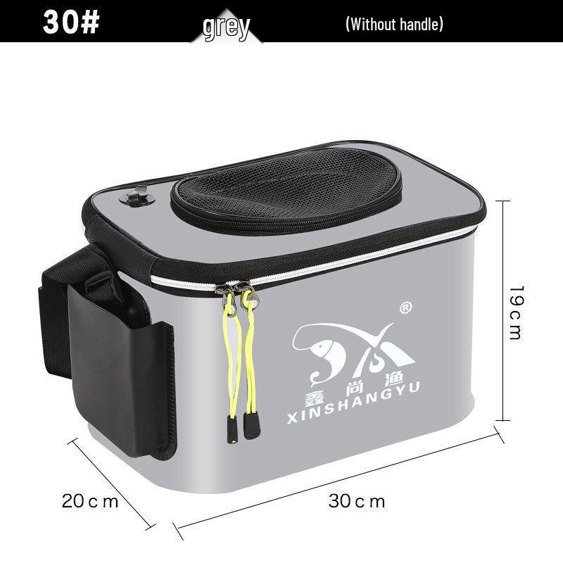 Zusammenklappbare Lebendköderbox zum Angeln - Verdickter Fischbehälter und Zubehör.