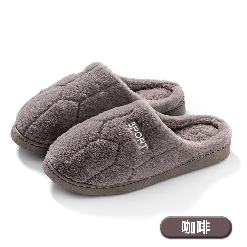 Cotton slippers women's winter home indoor home home warm non-slip thick bottom couple new wool slippers men's autumn and winter