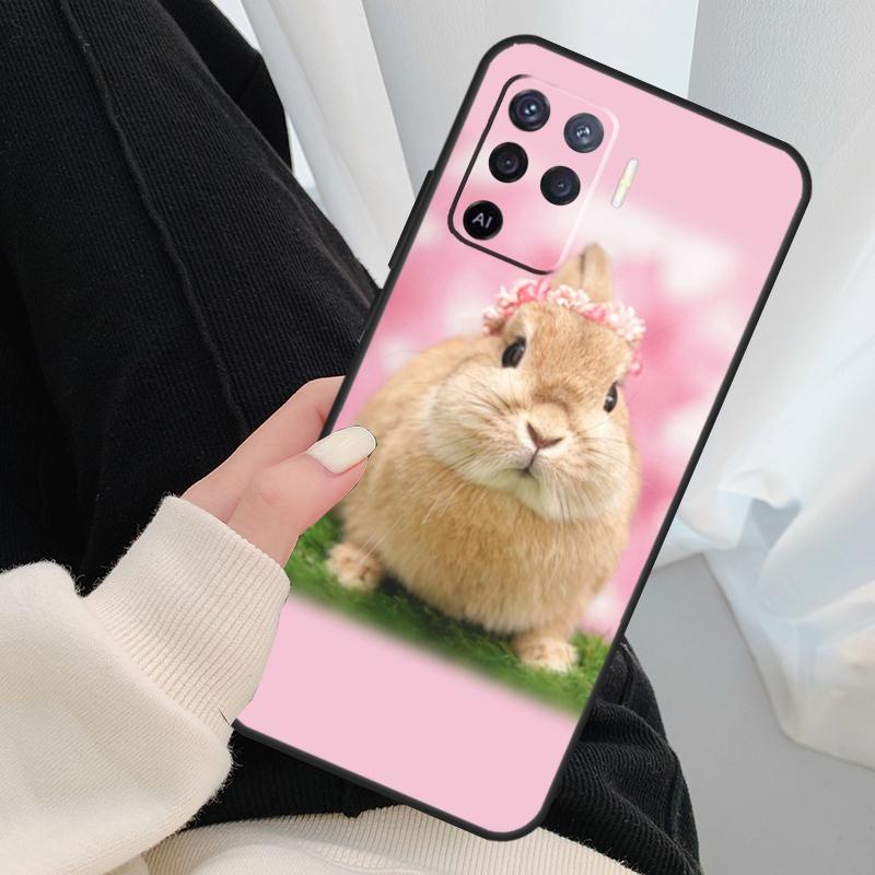 Baby Kaninchen Hasen Hülle Für Oppo A96 A76 A16 A60 A98 A58 A78 A18 A38 A80 A40 A77 A57 A17 A74 A54 A94 A15 A5 Pro