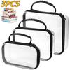 3 Stück Multi-Größe Harte Aufbewahrungsbox Tragbar Klare Harte Schale Reißverschluss-Etui Wasserdichte Make-up-Aufbewahrungsbox Outdoor-Werkzeugtasche für Reisen