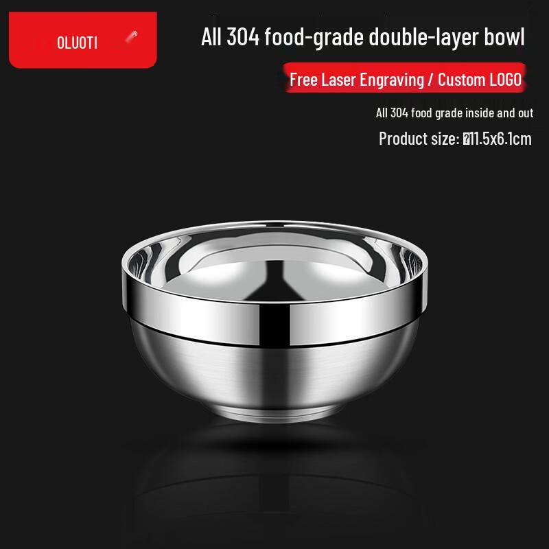Oulouti 304 Stainless Steel Double-Wall Insulated Bowl