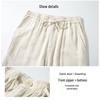 ROMON Men's Chinese Style Linen Blend Casual Straight-Leg Pants