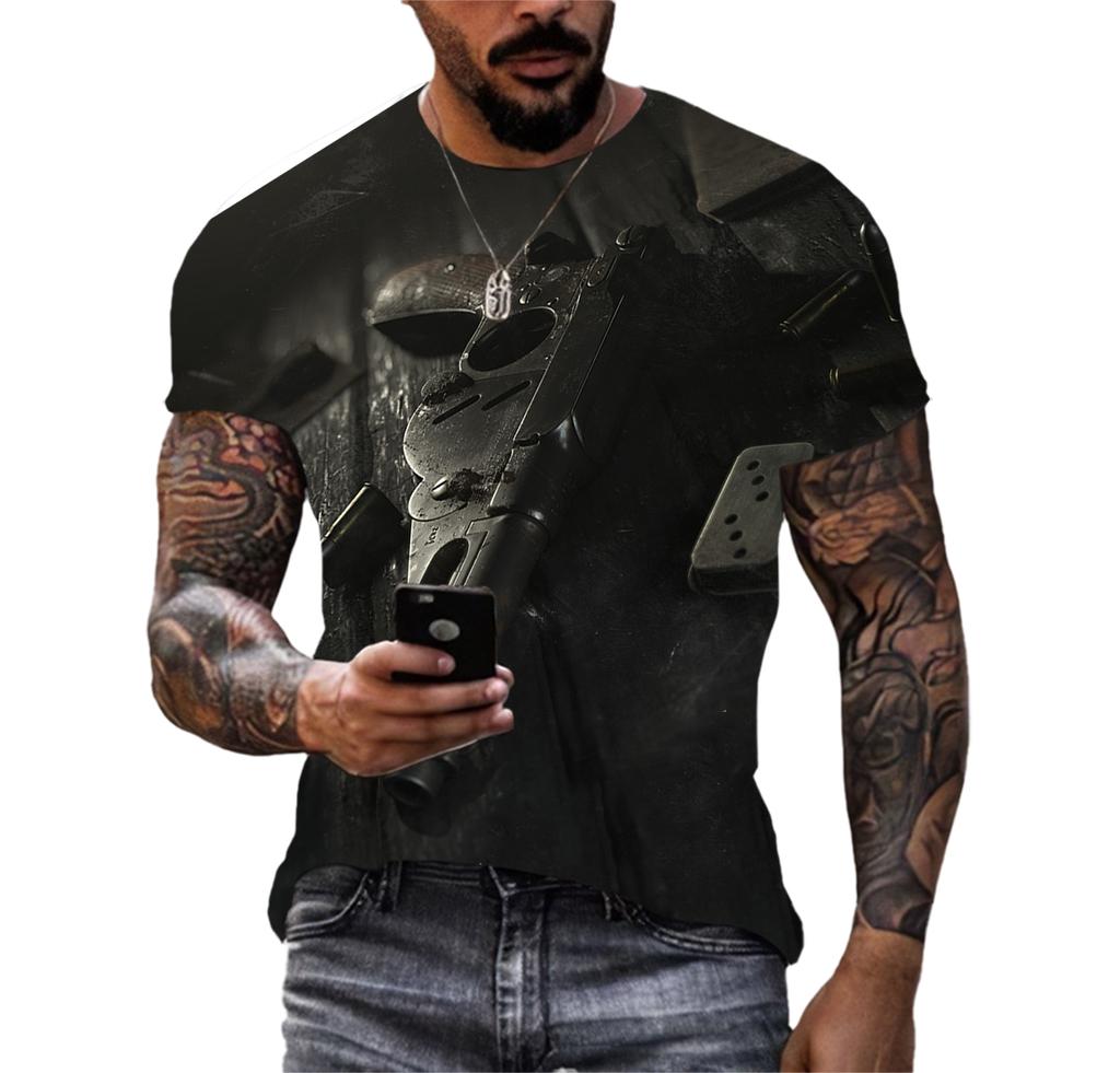 T Shirt For Men 3d Gun T Shirts Funny Printed Streetwear Beretta Gun Tshirt Fashion Casual Short Sleeve Punk Gun Tops T-shirts