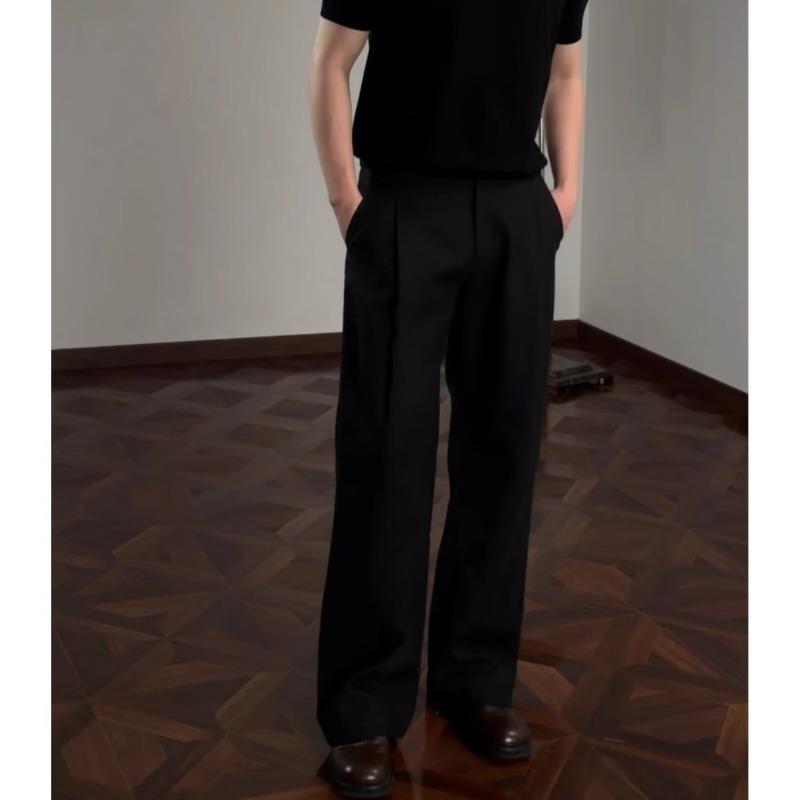 Old Money Style High Waist Loose Wide Leg Straight Casual Suit Trousers For Men And Women