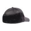 Kapelusz Skórzany dla Mężczyzn w Średnim i Starszym Wieku Jesienno-Zimowe Czapki Baseballowe Ciepły Gruby Aksamitowy Kapelusz Taty Kapelusz Skórzany dla Starszego Pana