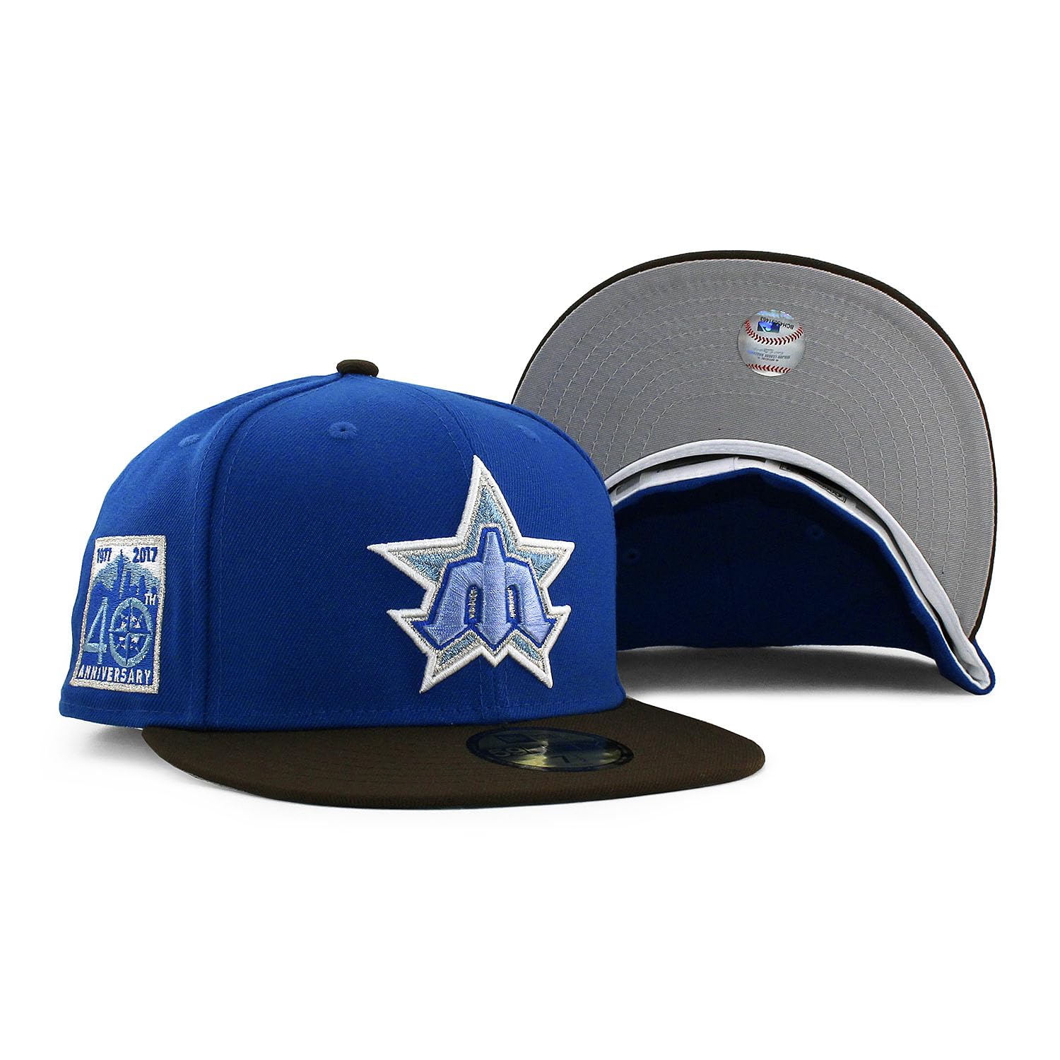 

[New Era] Модная кепка 59FIFTY с цветным козырьком Seattle Mariners MLB 40TH ANNIVERSARY СЕРАЯ УФ ЗАЩИТА SEATTLE MARINERS 5950 шляпа (7-18 (приблизительно. 56,8 см))