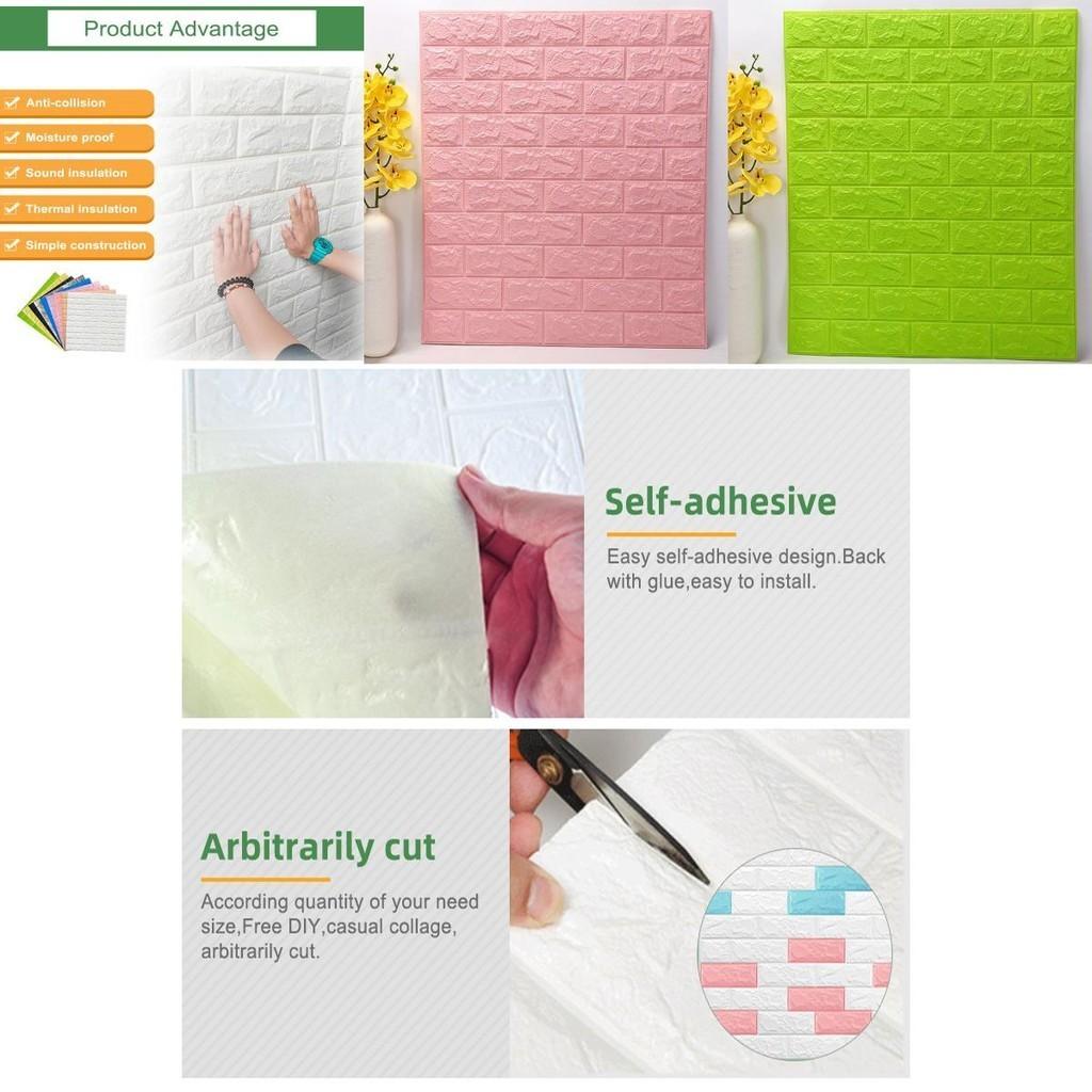 Environmental Friendly 3d Self-adhesive Brick Wall Panel Sticker
