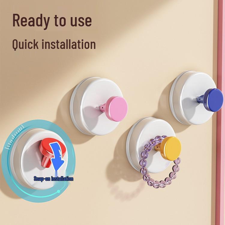 Strong Adhesive No-Drill Suction Cup Hook for Towel and Clothes Storage Behind Doors