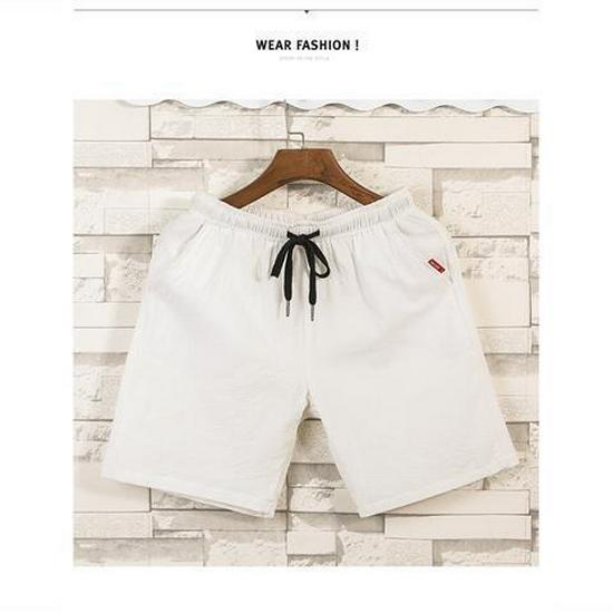 

Мужские летние шорты из хлопка и льна, свободного кроя, повседневная пляжная одежда, модная верхняя одежда больших размеров. 4XL