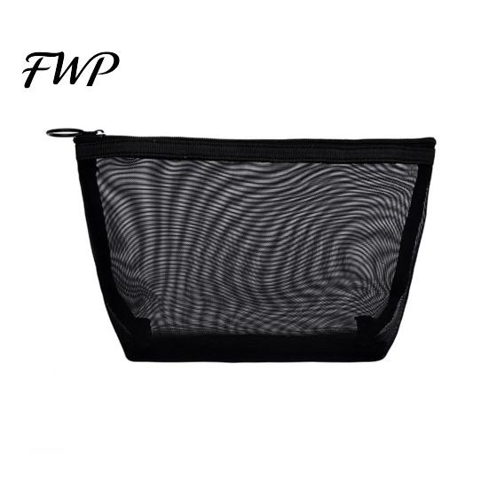 Thin Travel Toiletry Bag Mesh Cosmetic Purse Organizer Pouch See-Through Makeup Brush Holder for Skincare Products Cosmetics