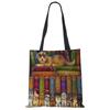 Customize Oil Painting Cat Print Womens Designer Tote Bags Linen Reusable Shopping Bag For Groceries Shoulder Bags for Lady 2020 Casually