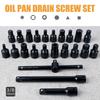 Multiple Point Oil Drain Plug Socket Set With Extension Bar And Handle For Car Truck Maintenance DIY & Professional Use M4YD