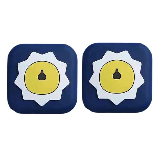 Yousheng 2Pcs Cartoon Door Knob Stopper Wall Protector Self-Adhesive Round Square Door Handle Stop Quiet Shock Absorbent Anti-collision Pad Wall