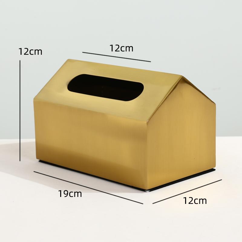 Taschentuchbox aus Metall, quadratisch, golden, rechteckig, Hausgeometrie, Schreibtisch-Aufbewahrungsorganisation, moderne Wohndekoration, Zubehör